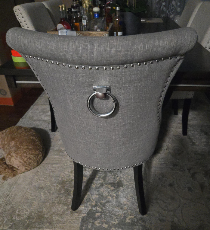 Grey Dining Chair with Ring Detail X 2 thumbnail