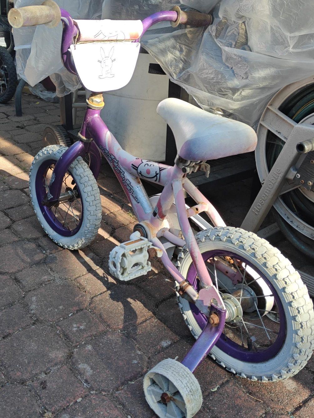 Purple Kids' Bike with Training Wheels thumbnail