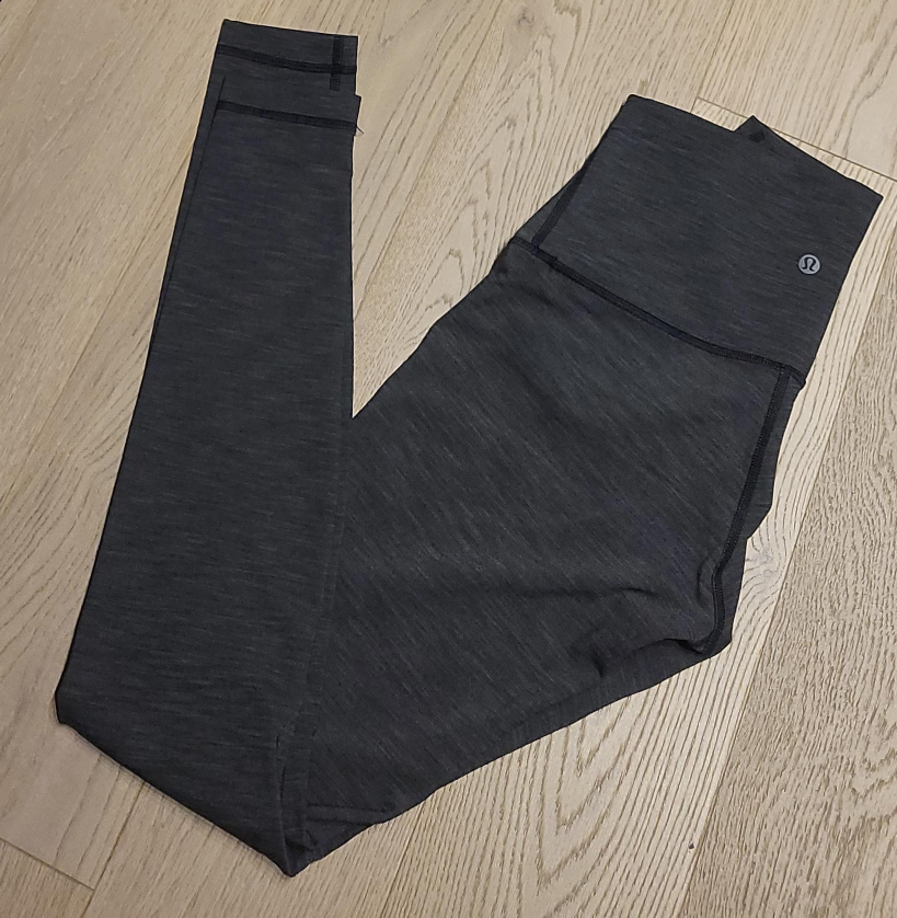 Lululemon Heathered Black Yoga Leggings thumbnail