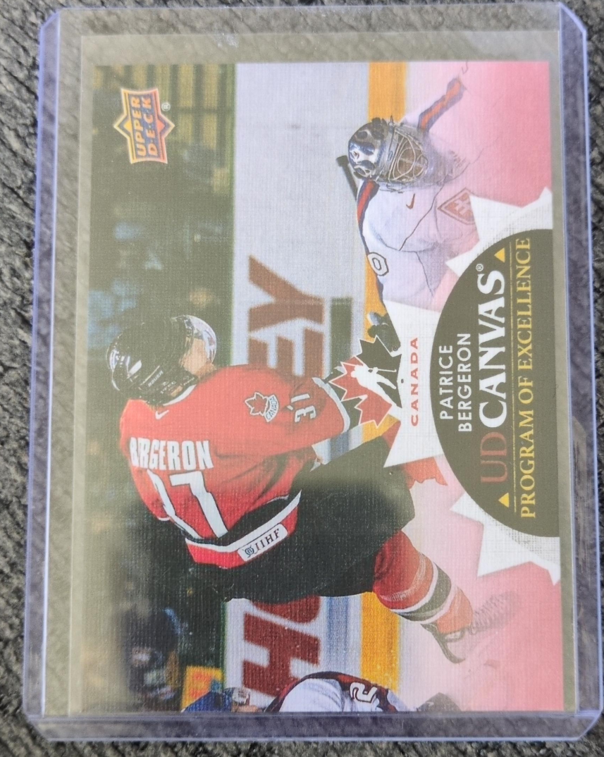 Patrice Bergeron Upper Deck Canvas Hockey Card