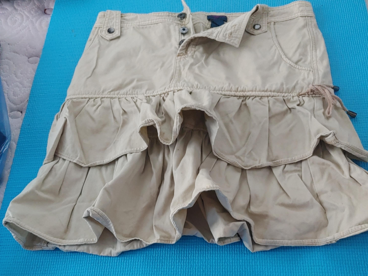 Ruff Hewn Beige Ruffled Skirt