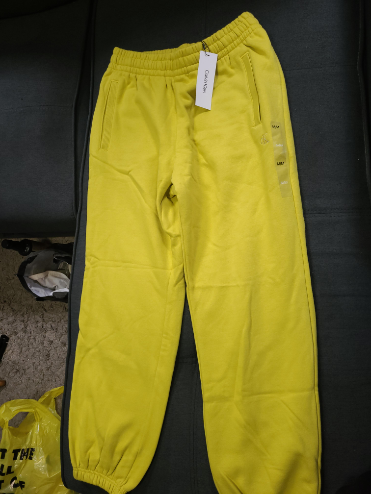New Calvin Klein Yellow Joggers - Size M thumbnail