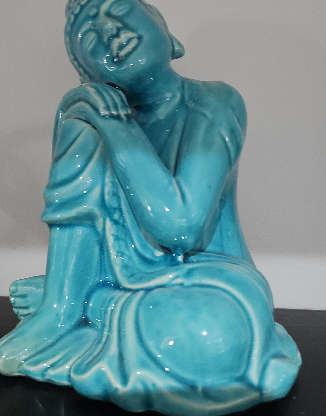 Turquoise Ceramic Buddha Statue thumbnail