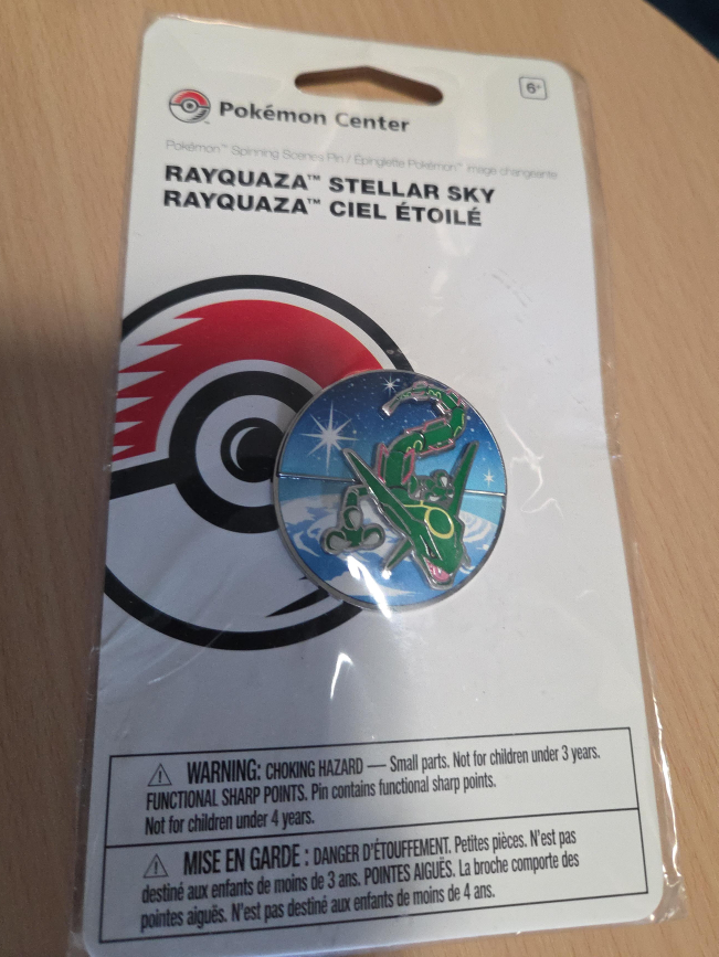 New Pokémon Center Rayquaza Spinning Pin thumbnail