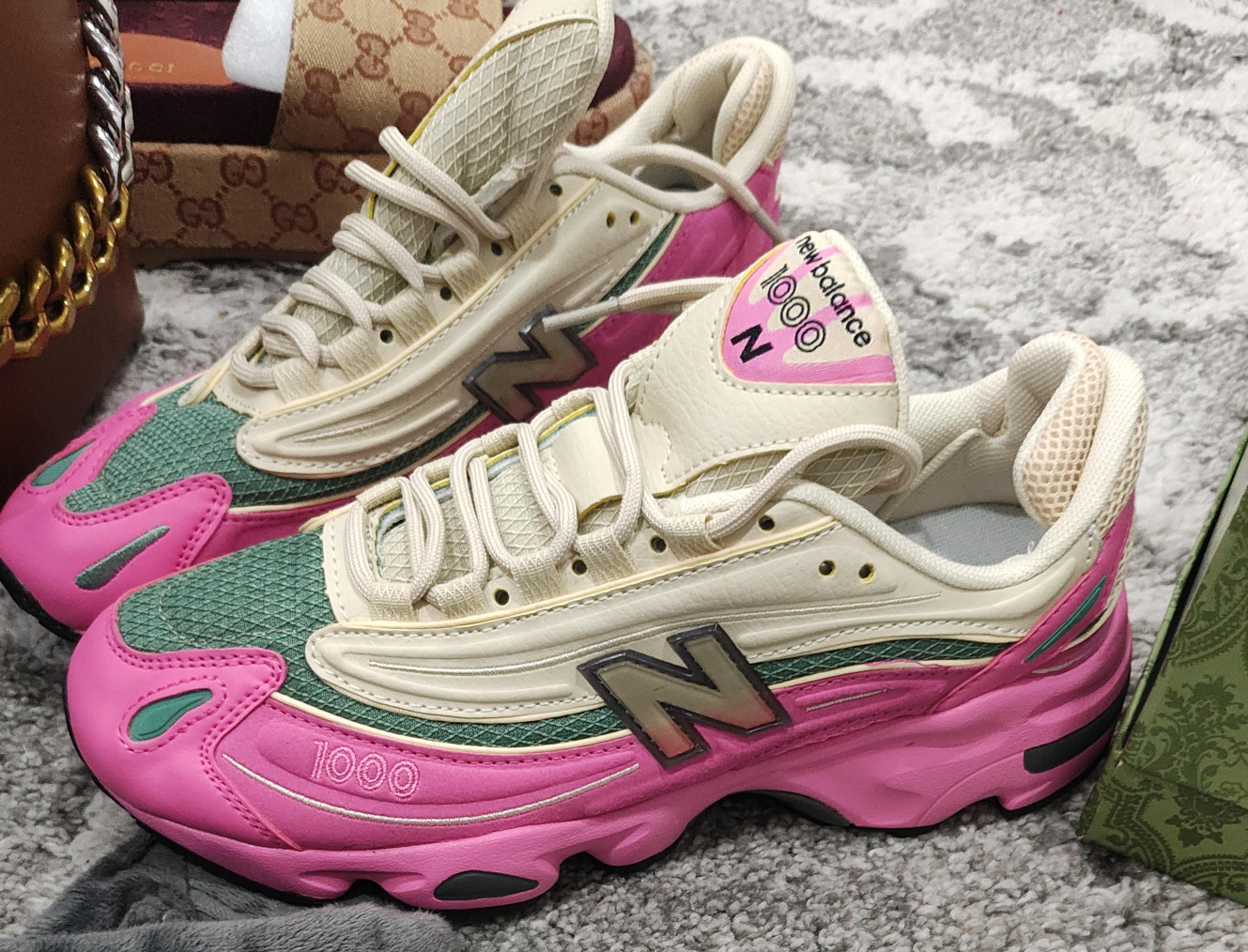 New Balance 1000 Pink/Green Sneakers thumbnail