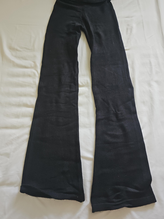 Ardene Black Knit Flare Pants - Size S thumbnail