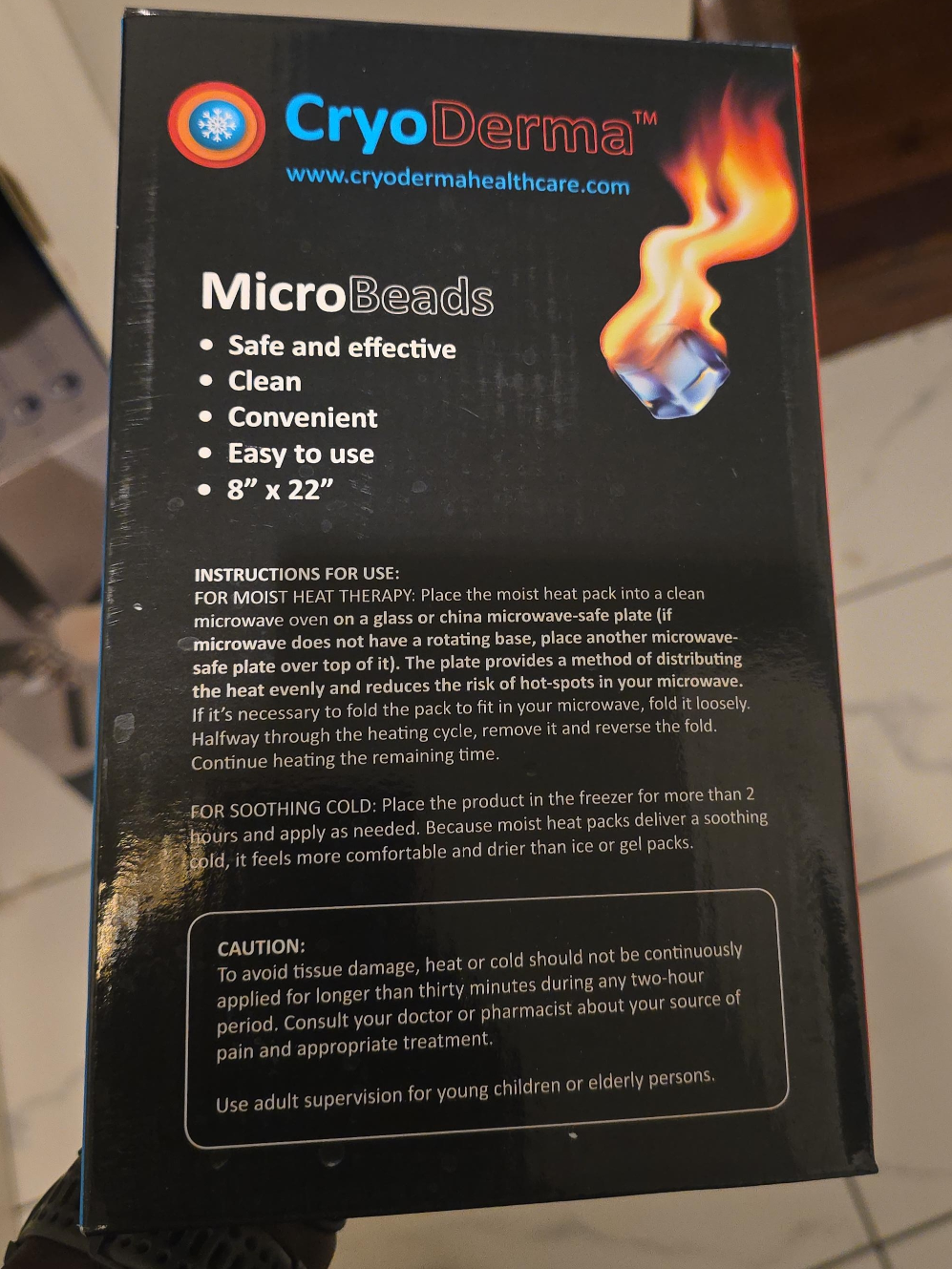 Cryo Derma Micro Beads Moist Heat Pack - 8" x 22" - New thumbnail
