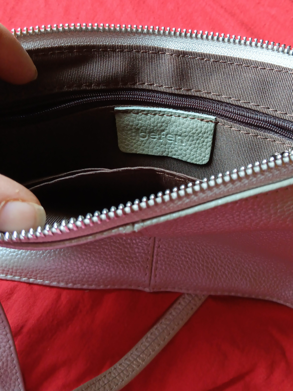 befen Silver Leather Crossbody Bag thumbnail