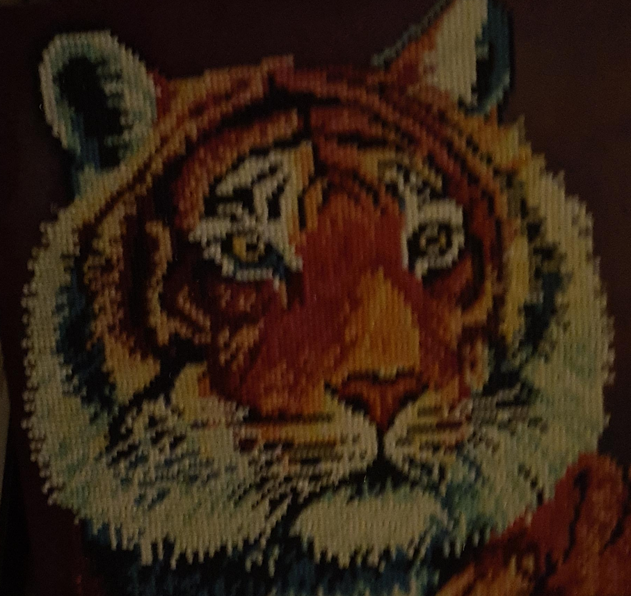 Tiger Needlepoint Pillow thumbnail