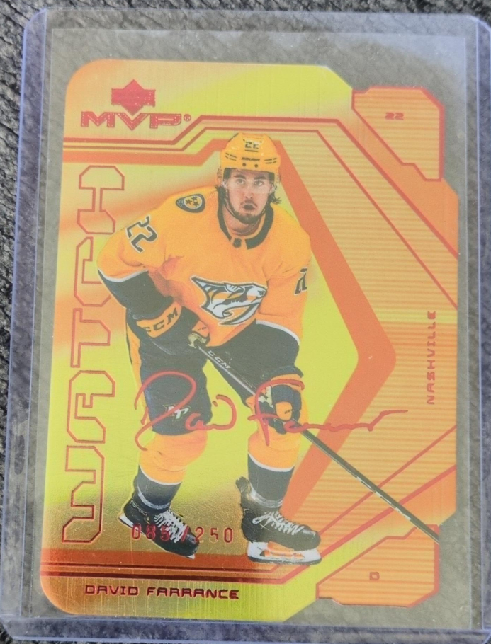 David Farrance MVP Hockey Card