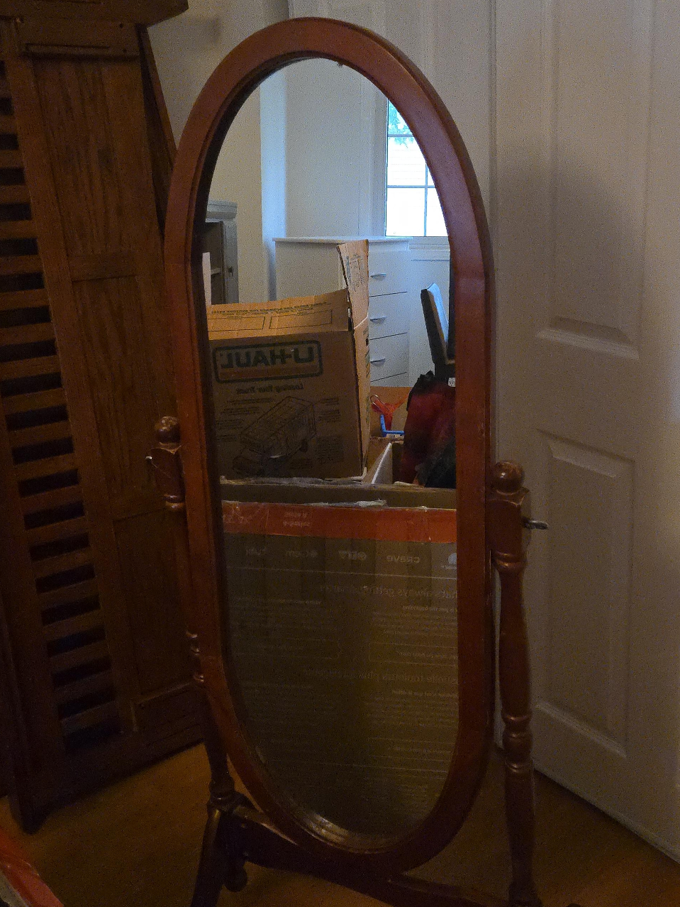 Oval Standing Mirror - Wood Frame thumbnail
