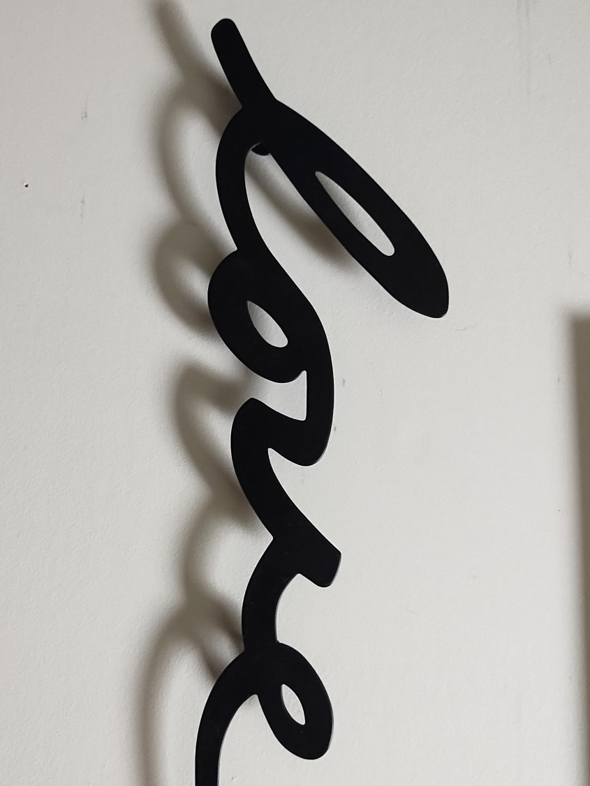 Black Metal 'Love' Wall Decor thumbnail