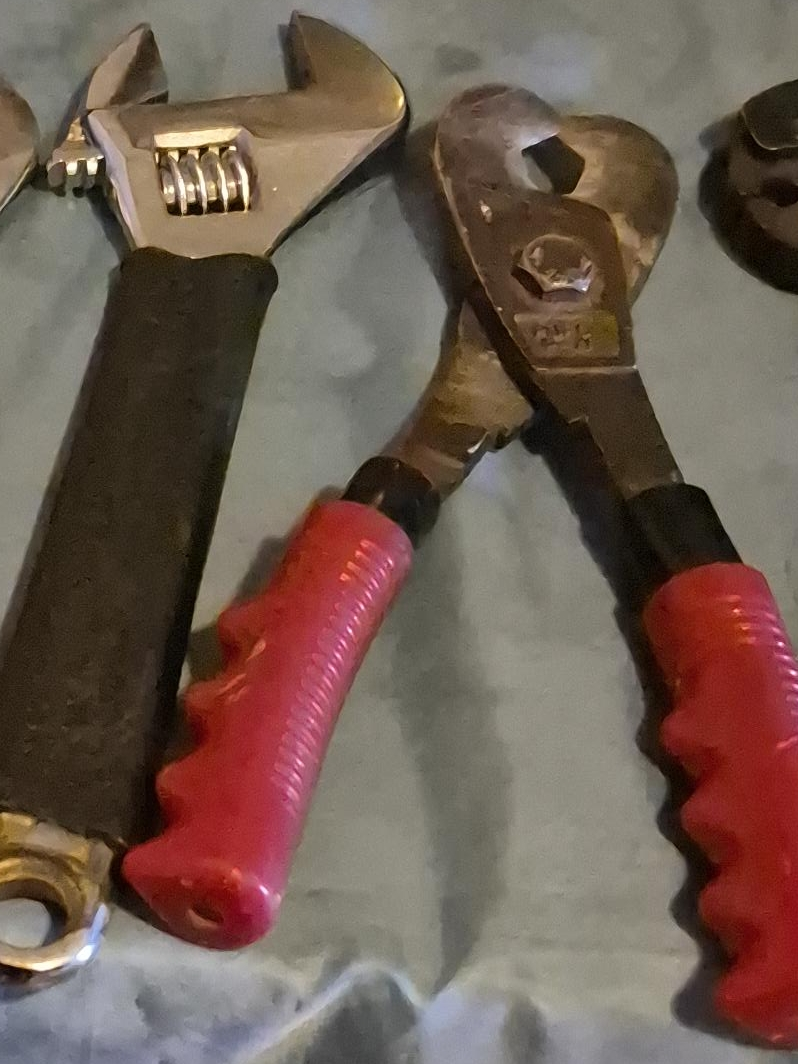 Adjustable Wrench and Bolt Cutters