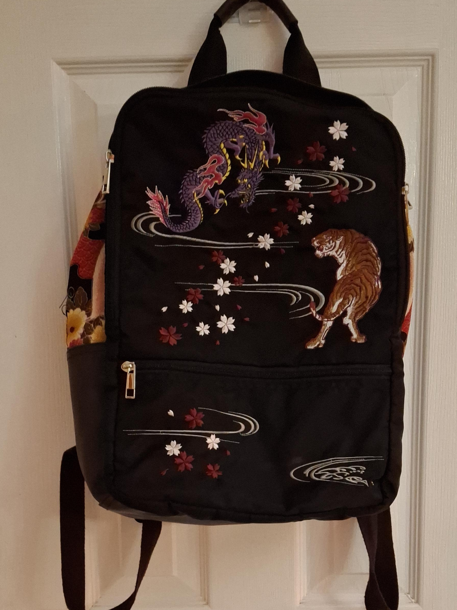 Dragon and Tiger Embroidered Backpack thumbnail