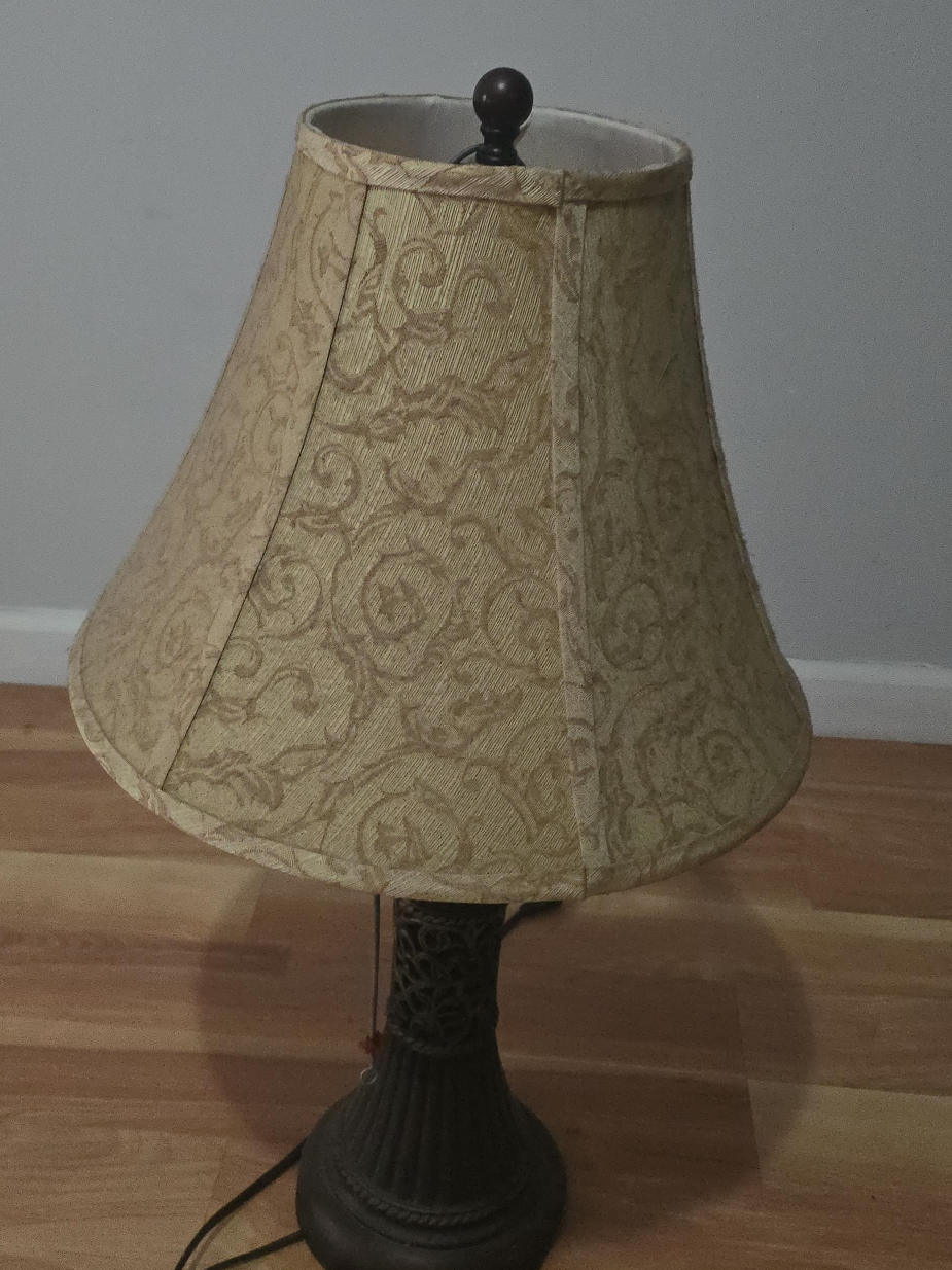 Table Lamp with Beige Patterned Shade thumbnail