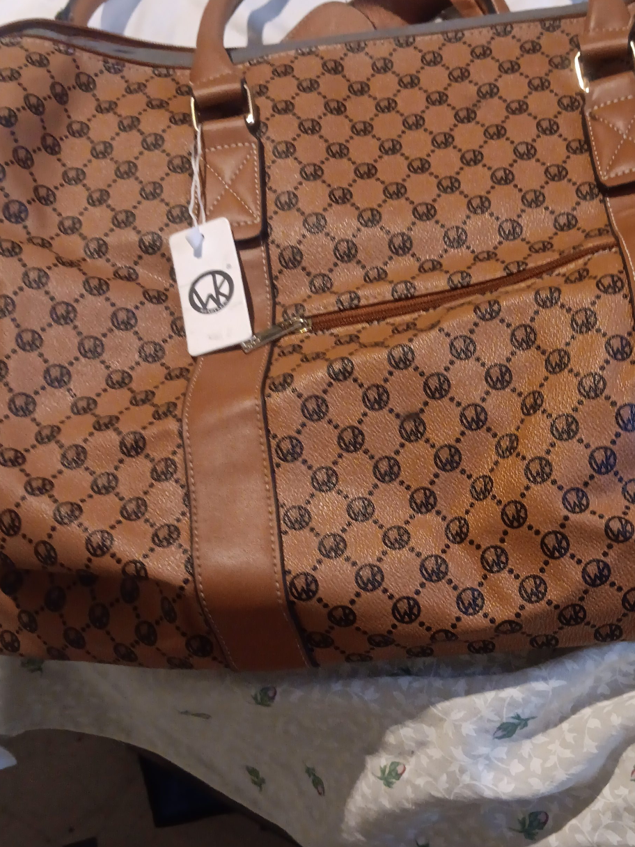 Brown Patterned Duffle Bag thumbnail