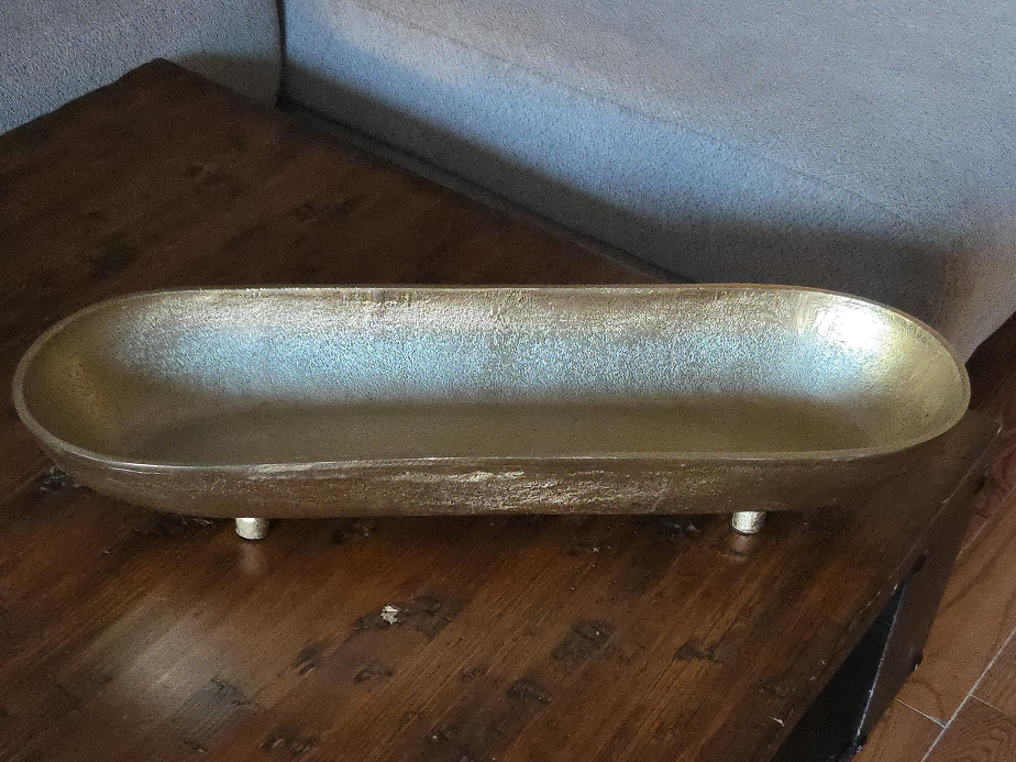 Gold Oval Decorative Bowl with Feet