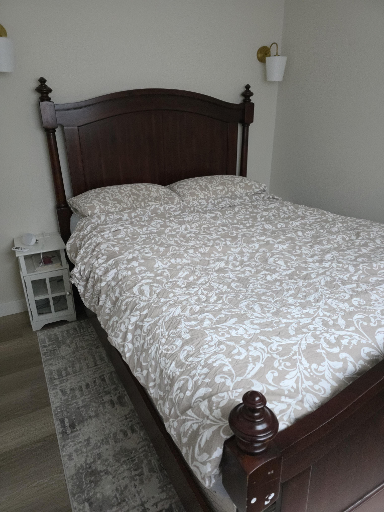 Dark Wood Queen Size Bed Frame thumbnail