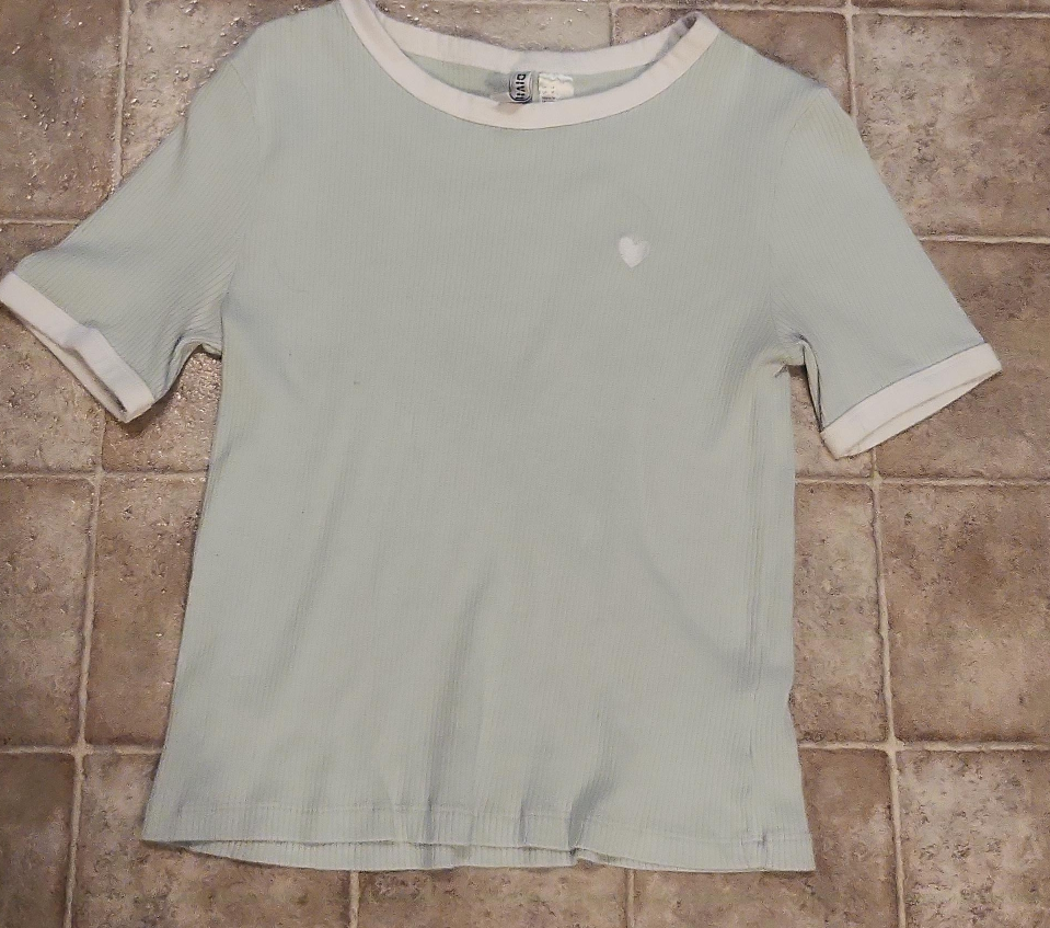 H&M Divided Light Blue Ringer Tee thumbnail