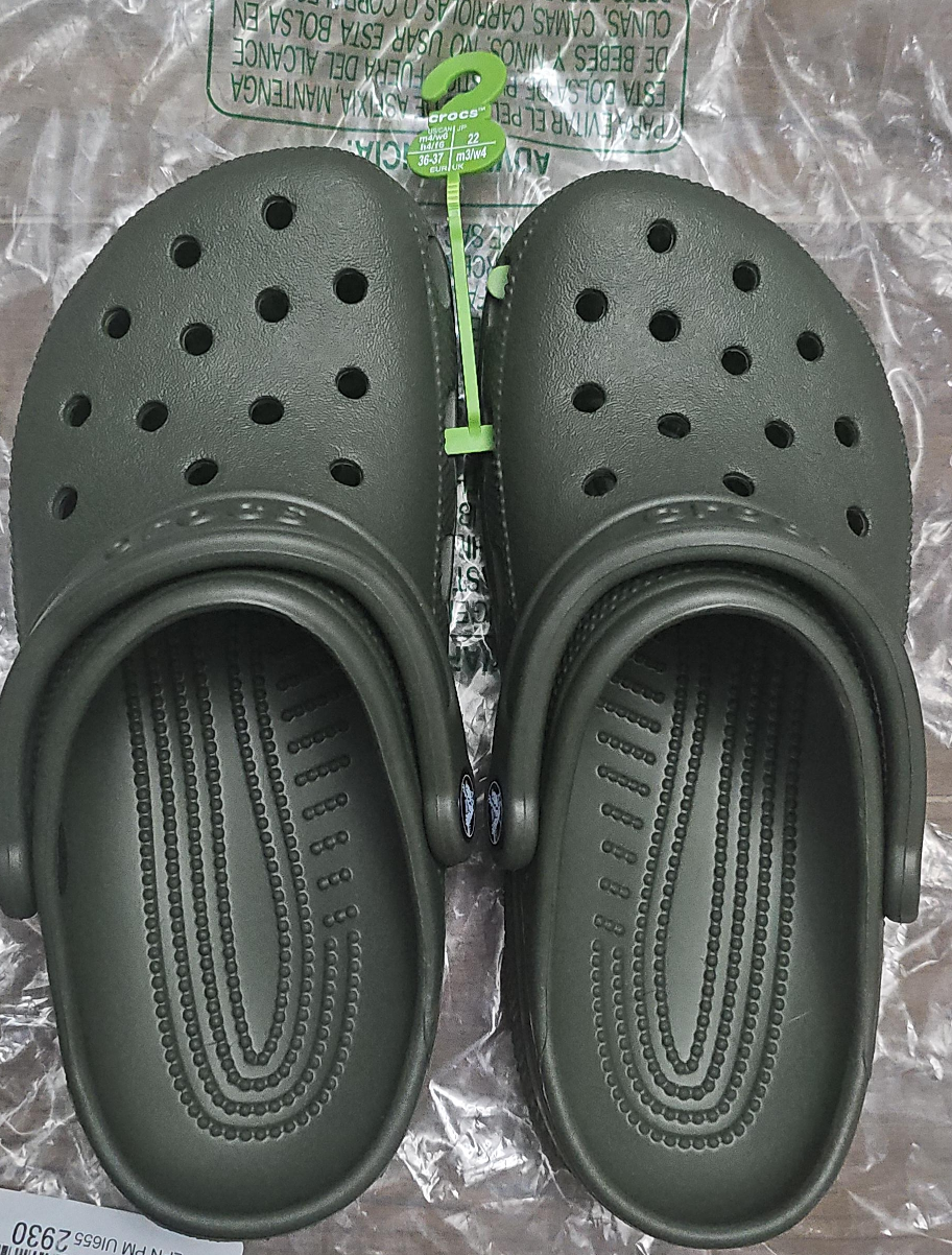 NEW Classic Crocs - Army Green US Women's 6 = Men's Size 4 thumbnail