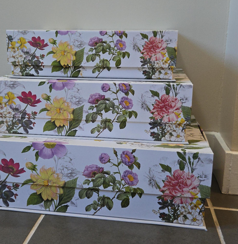 Set of 3 Floral Patterned Storage Boxes thumbnail