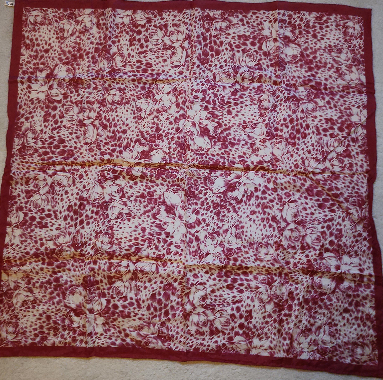 Floral Print Silk Scarf thumbnail