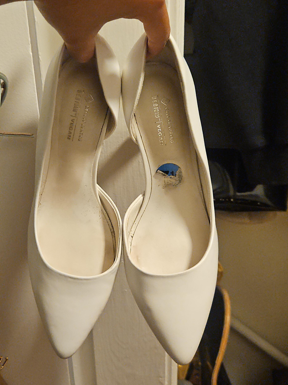 Call It Spring Vegan White Heels 7 or 7.5 thumbnail