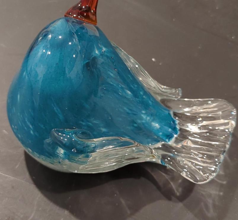 Blue Glass Bird Figurine thumbnail
