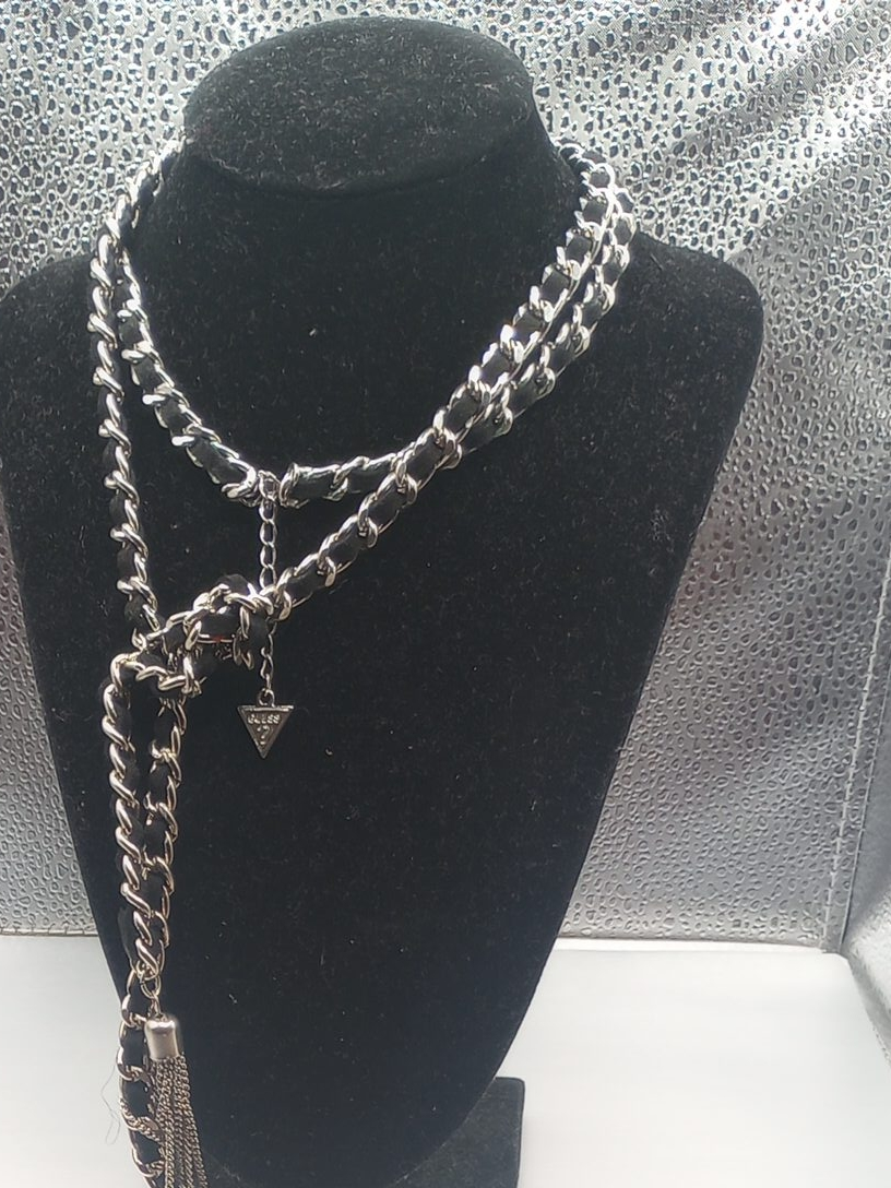 Guess Chain & Faux Leather Necklace thumbnail