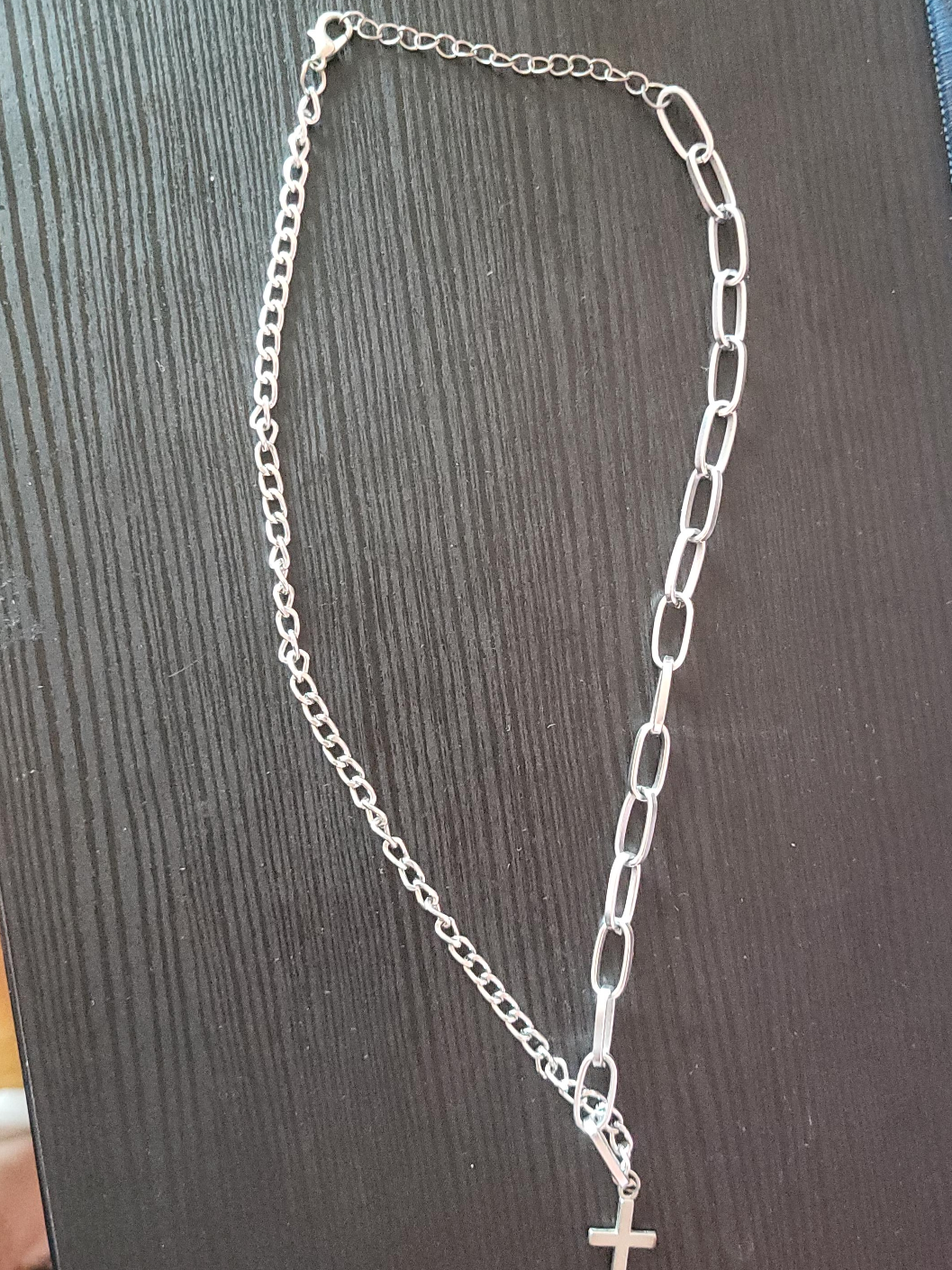 Silver Cross Chain Necklace thumbnail