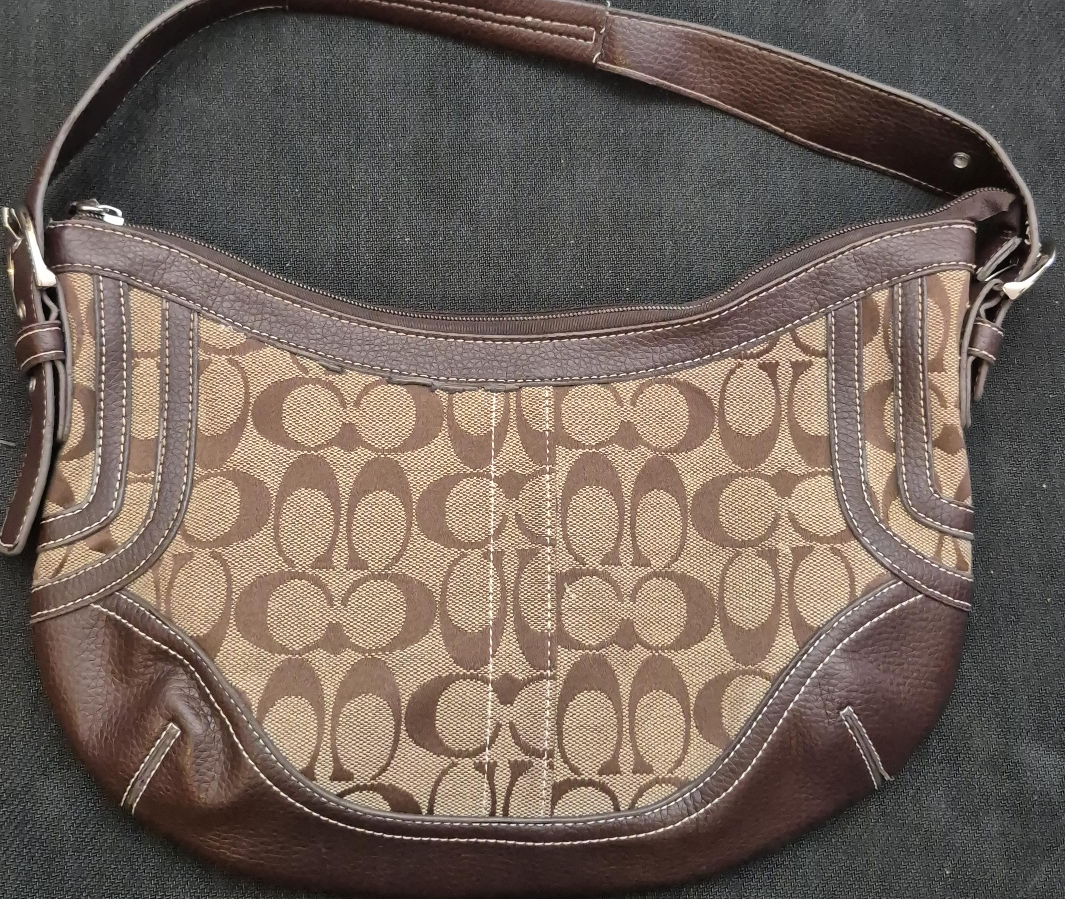 Coach Brown Monogram Shoulder Bag thumbnail