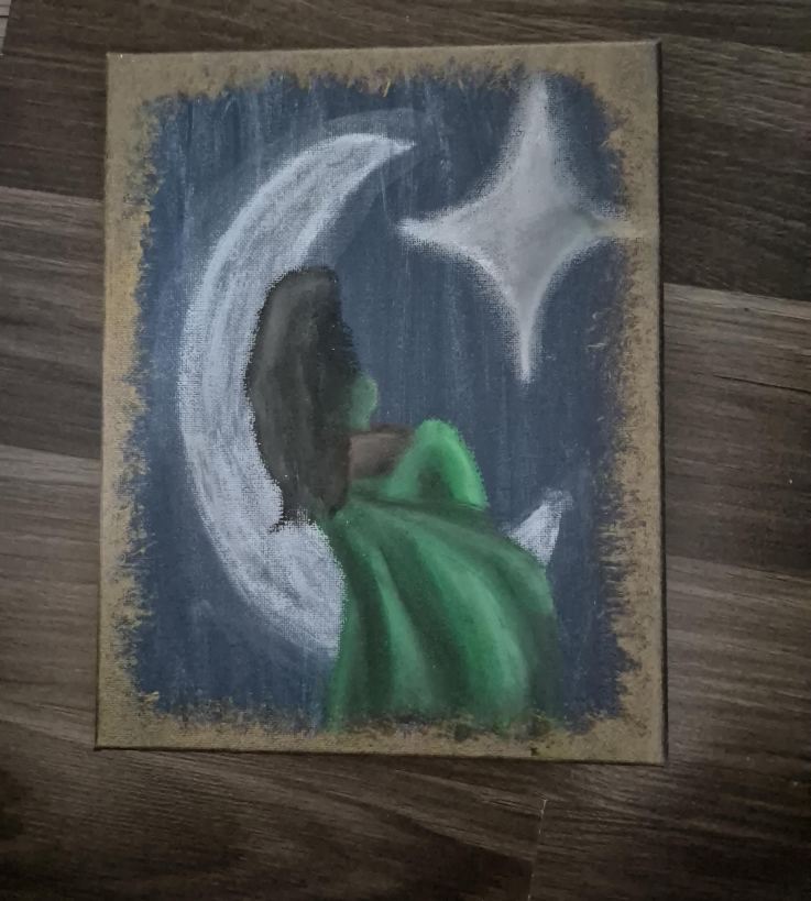 girl sitting on moon painting thumbnail