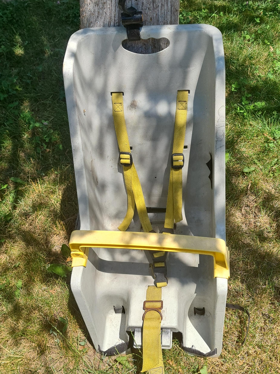 Used Child Bike Seat - Grey & Yellow thumbnail