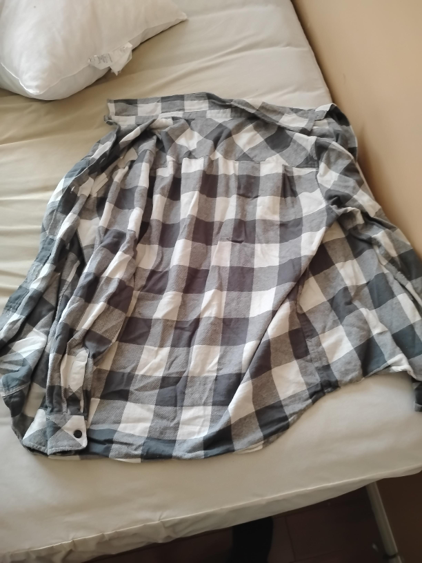 Grey and White Plaid Flannel Shirt thumbnail