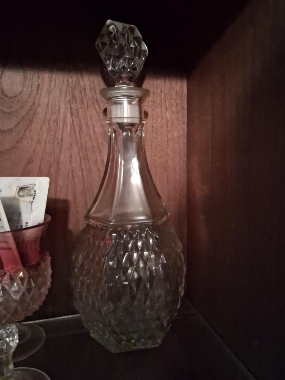 Vintage Glass Decanter with Stopper thumbnail