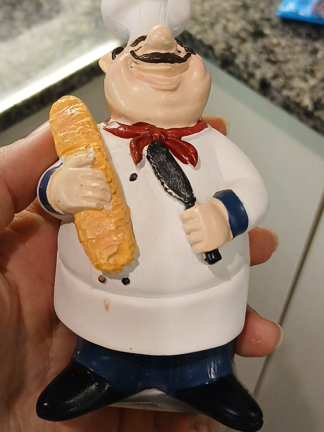 Chef Figurine with Baguette