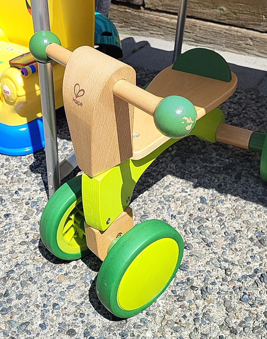 Hape Wooden Balance Bike - Green & Natural thumbnail