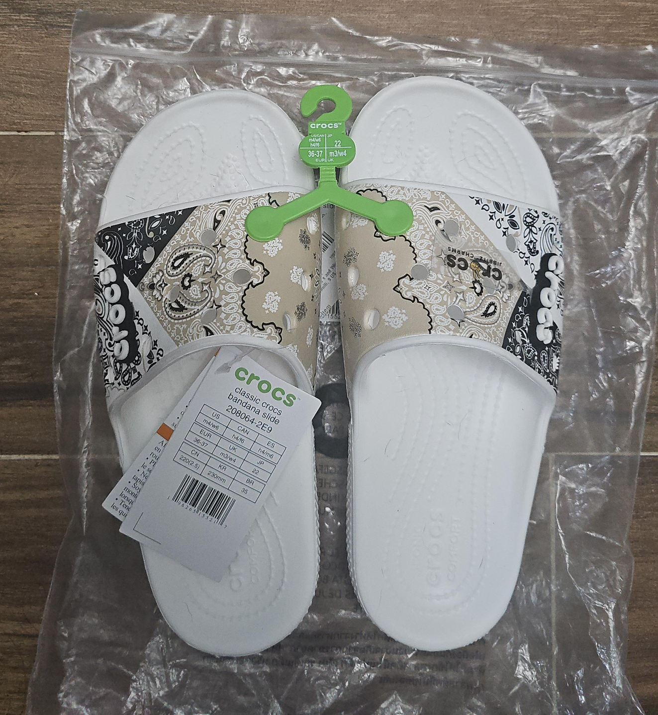 NEW Classic Crocs - White Bandana Slides thumbnail
