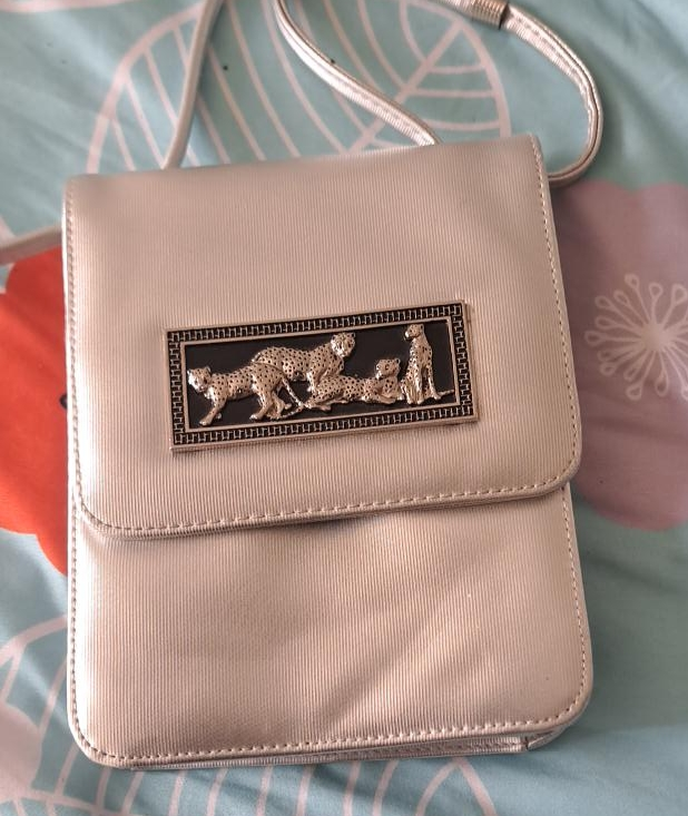 Silver Shoulder Bag with Cheetah Design thumbnail