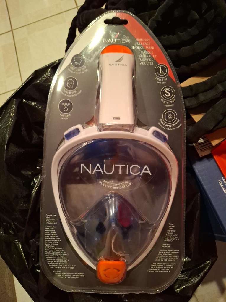 Nautica Adult Full Face Snorkel Mask - NEW thumbnail
