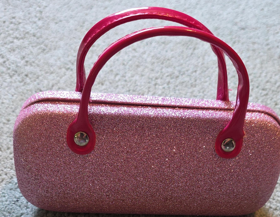 Pink Glittery Purse-Style eye glasses Case thumbnail