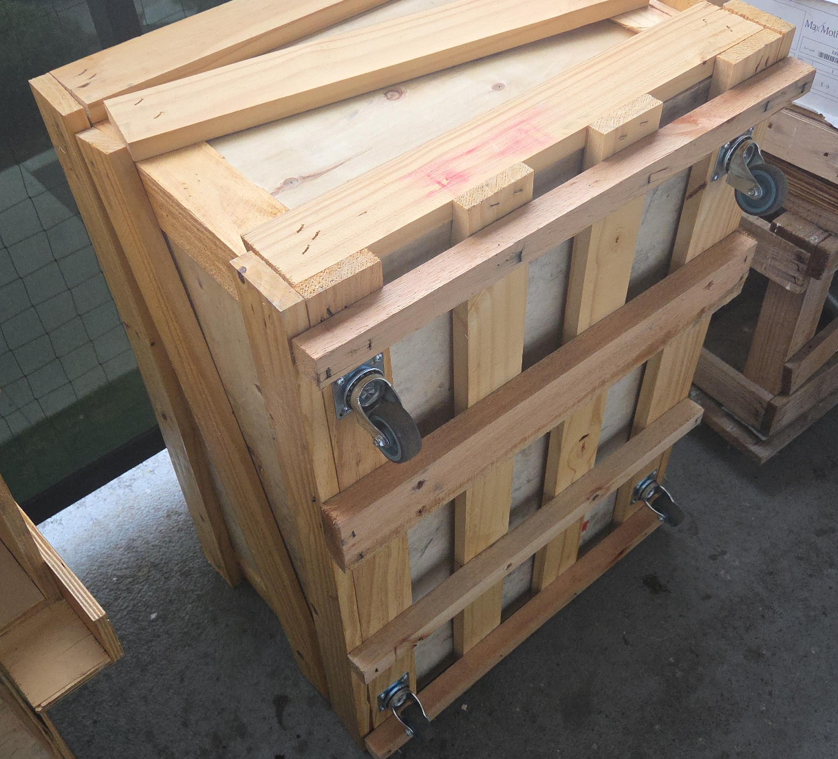 Wooden Crate with Wheels thumbnail