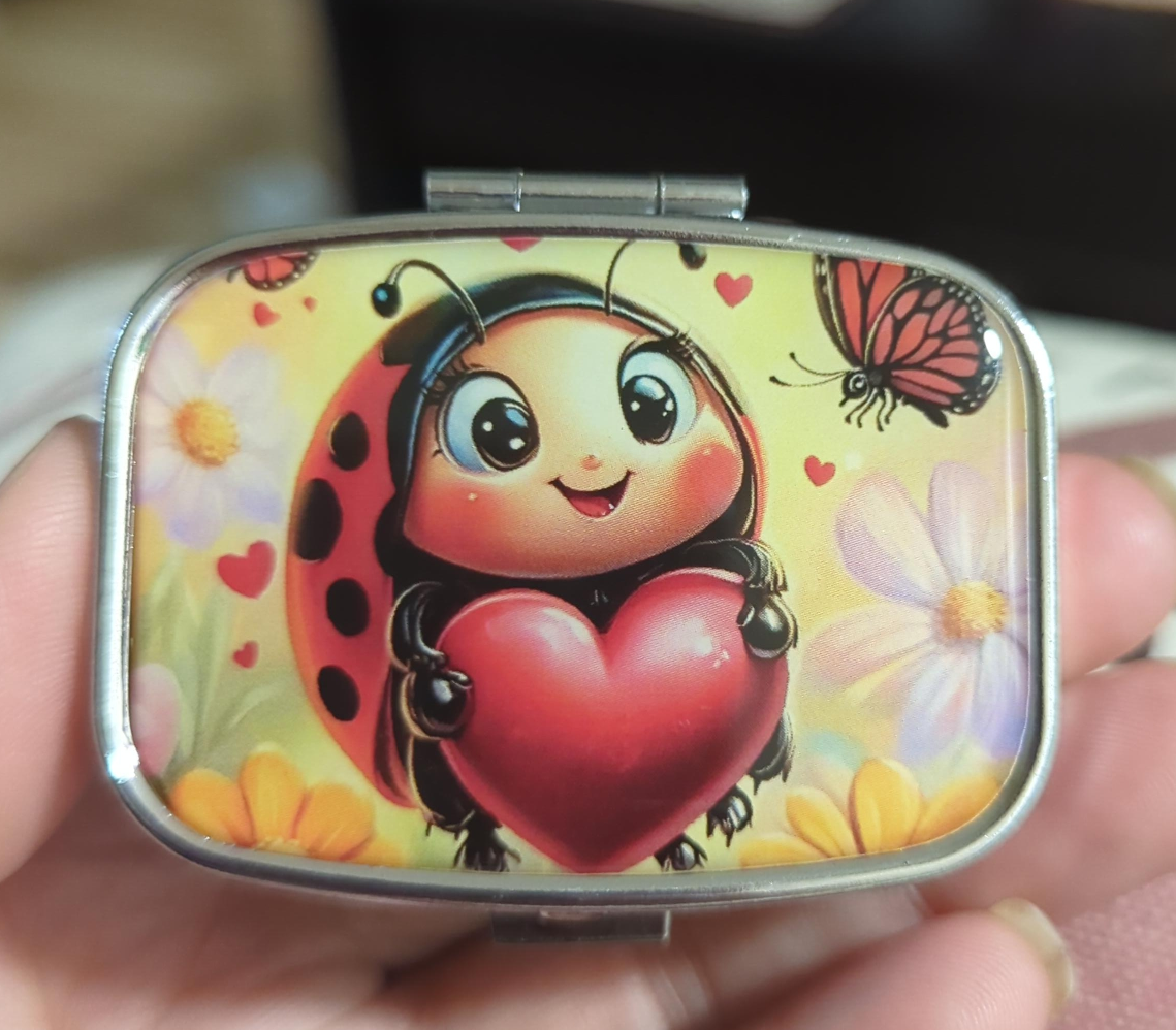 Cute Pill Box with Ladybug Design thumbnail