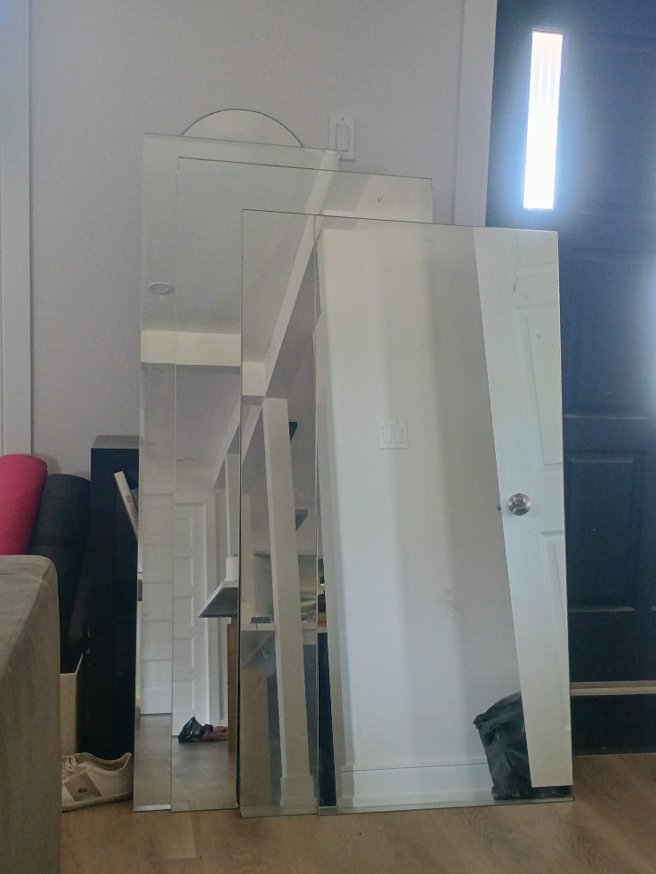 Four Large Frameless Mirrors