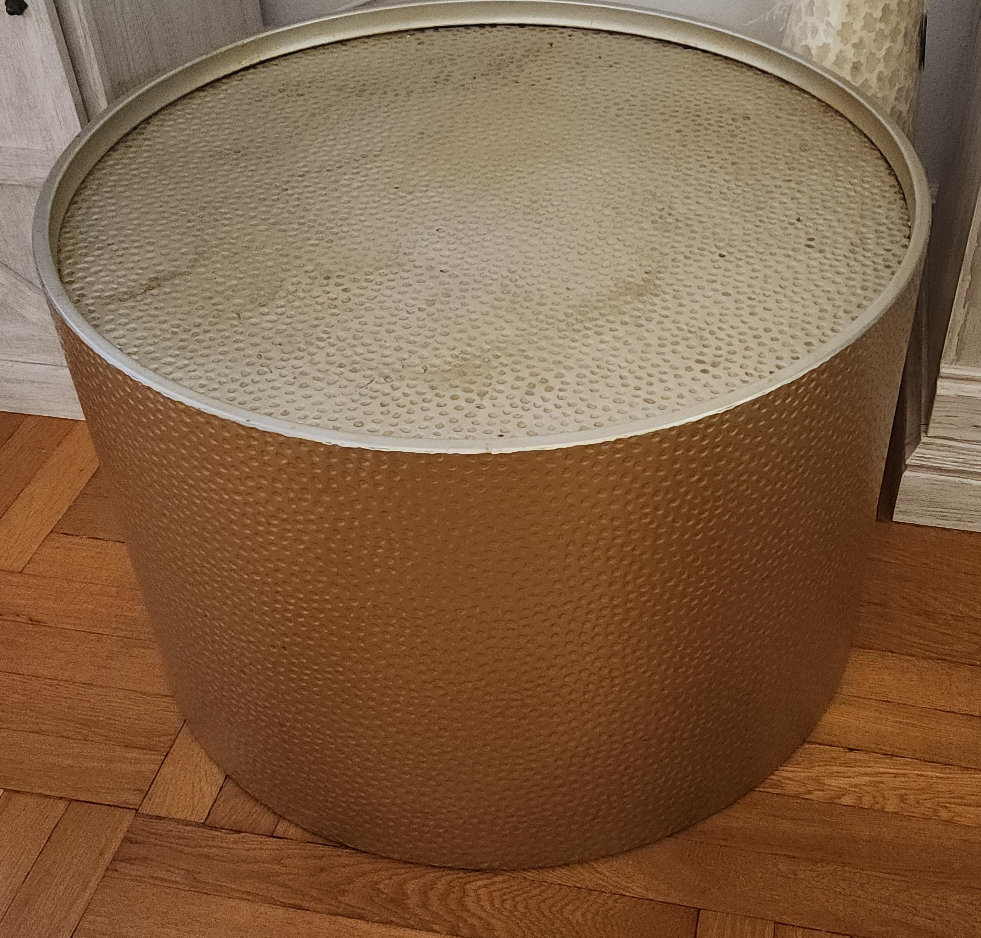Hammered Metal Drum coffee table thumbnail