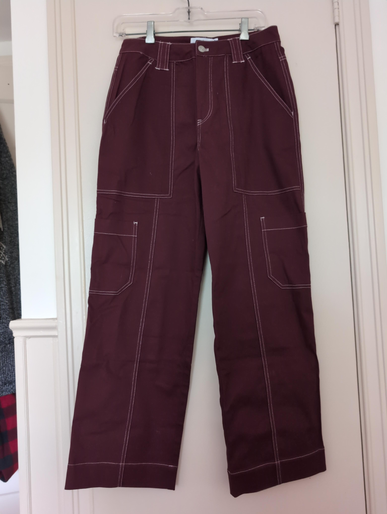 🇨🇦Twik par Simons Burgundy Cargo Pants - Size M thumbnail