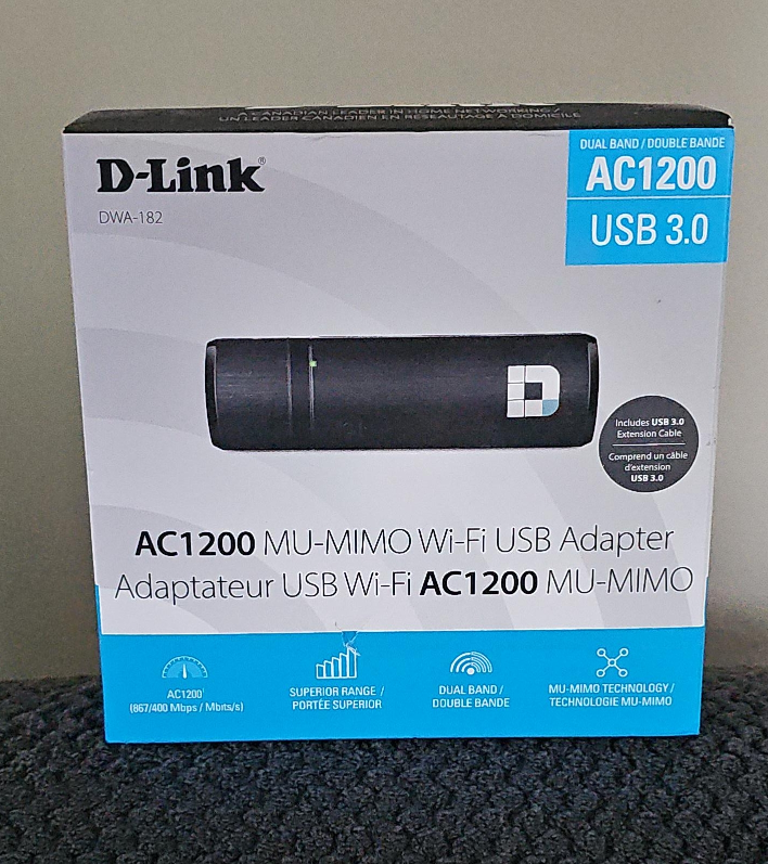 D-Link DWA-182 AC1200 MU-MIMO Wi-Fi USB Adapter thumbnail