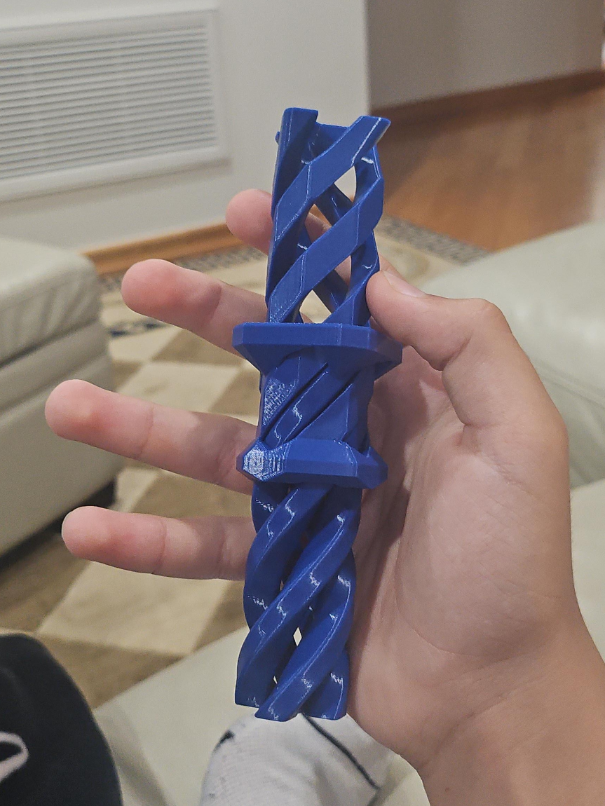 Blue 3D Printed  spiral fidget thumbnail