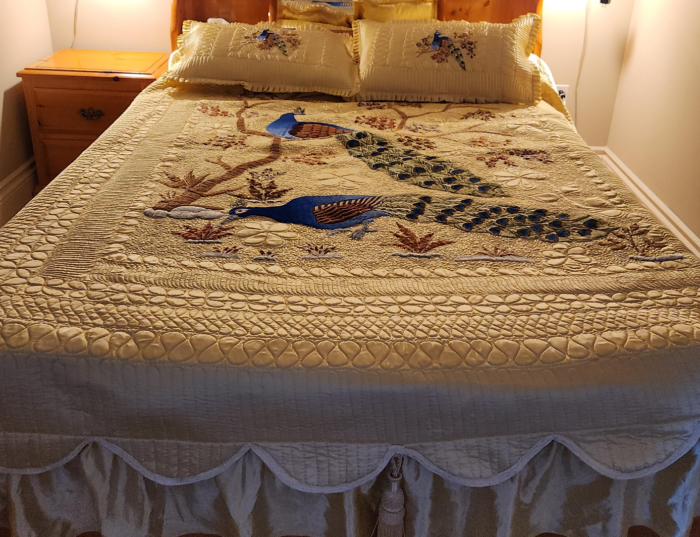 Peacock Embroidered Bedspread thumbnail