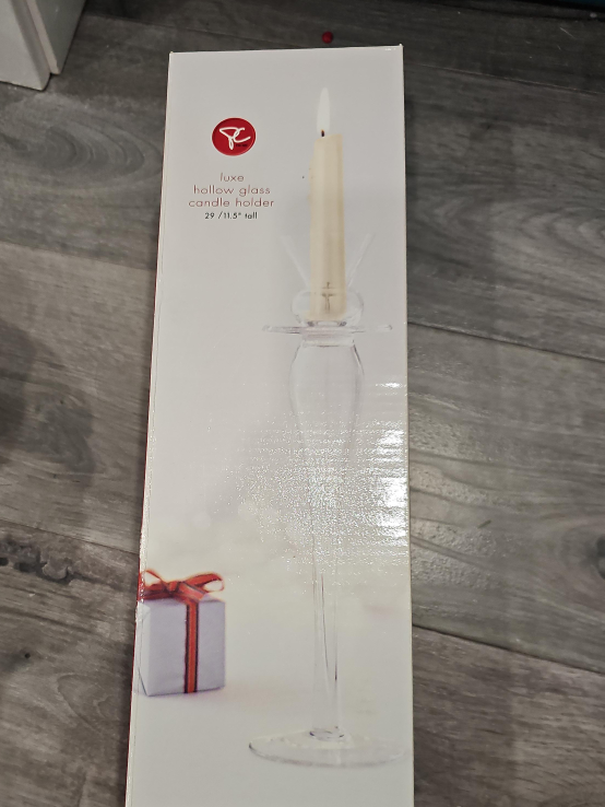 PC Luxe Hollow Glass Candle Holder - 11.5" Tall thumbnail